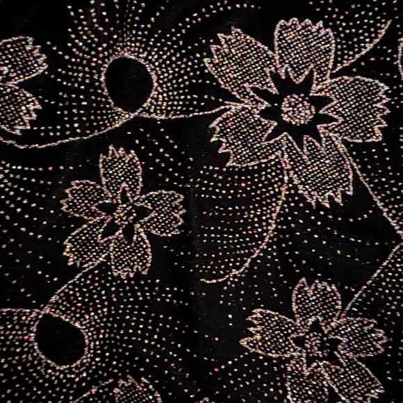 VTG Flame Vest Floral Giltter Made In USA M - Picture 7 of 7